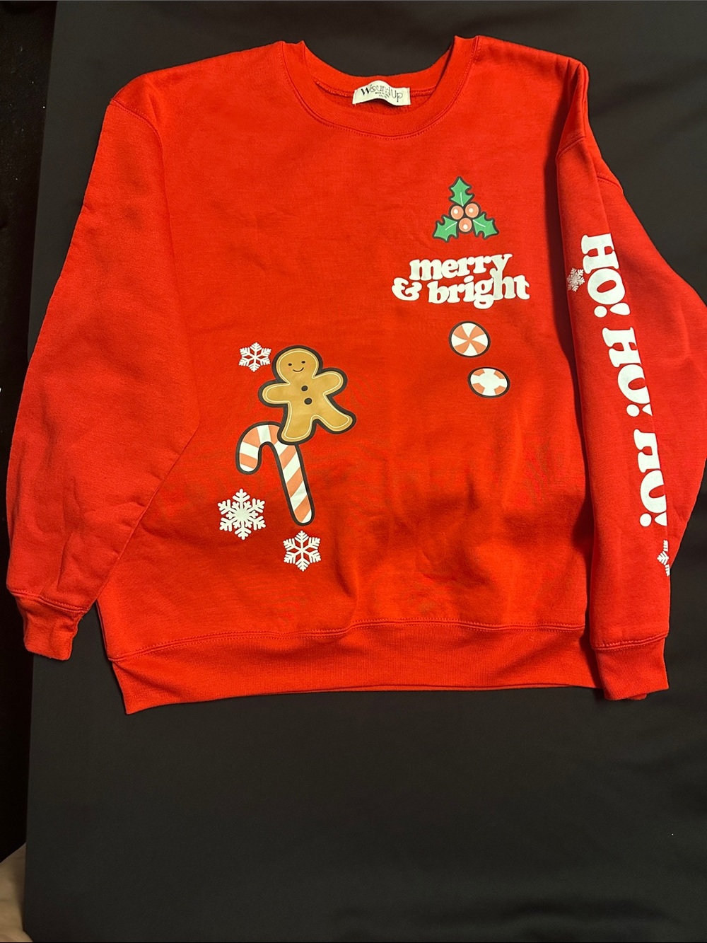 Wound Up Red "Merry & Bright" Woman’s Holiday Sweatshirt